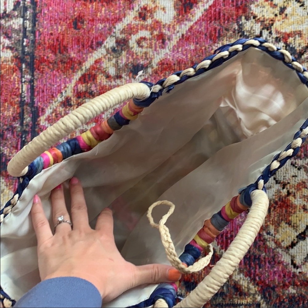 Woven Multi Color Woven Straw Purse - image 4